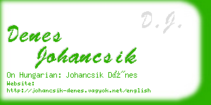 denes johancsik business card